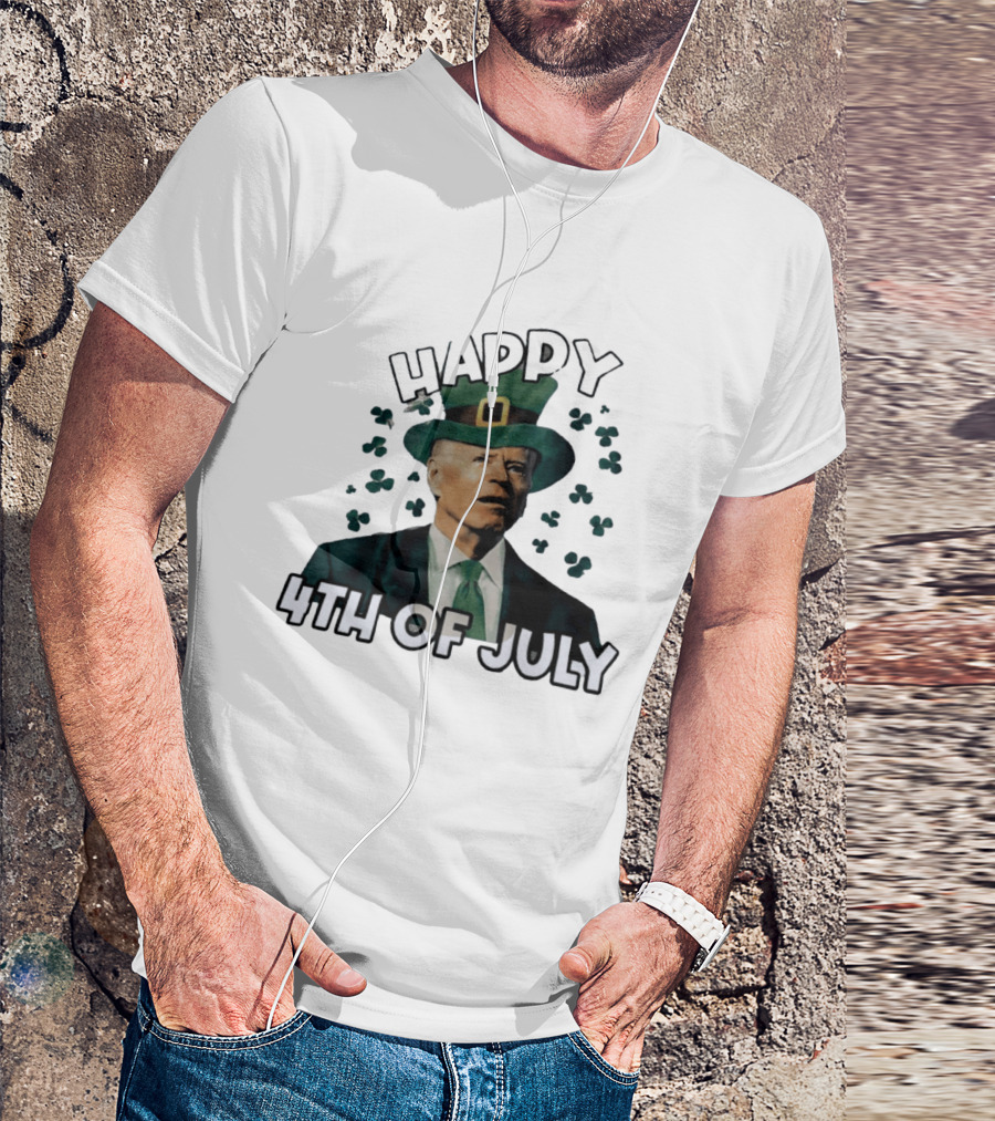 Joe Biden Happy 4th Of July Shamrock Leprechaun T-Shirt
