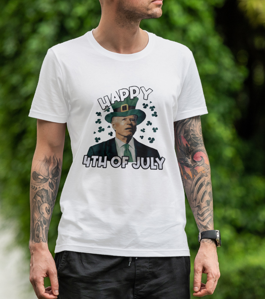 Joe Biden Happy 4th Of July Shamrock Leprechaun T-Shirt