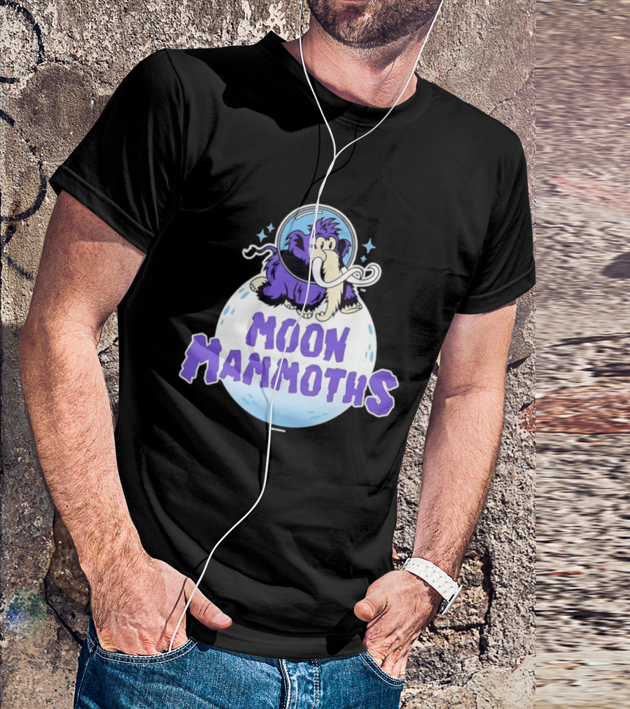 Moon Mammoths Purple Space Elephant Creature Astronaut T-Shirt