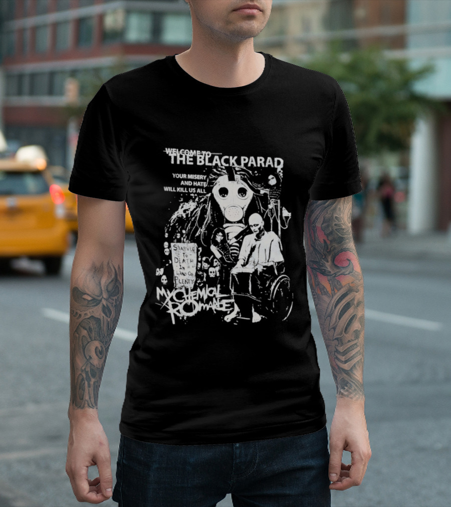 My Chemical Romance The Black Parade Tour Souvenir Mask Skeleton T-Shirt