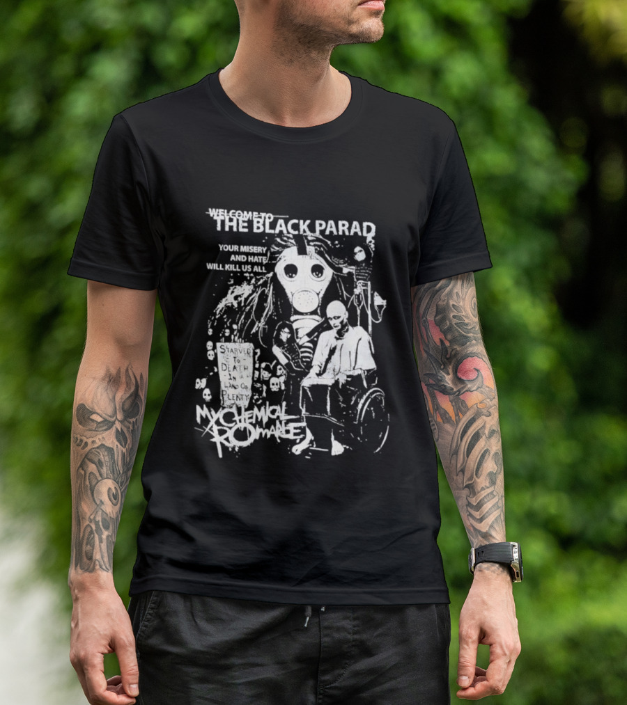 My Chemical Romance The Black Parade Tour Souvenir Mask Skeleton T-Shirt