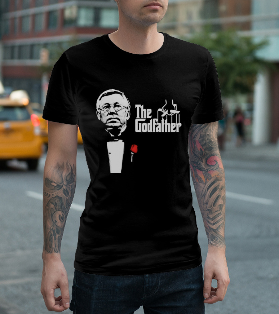 Sir Alex Ferguson The Godfather Tribute With Red Rose T-Shirt