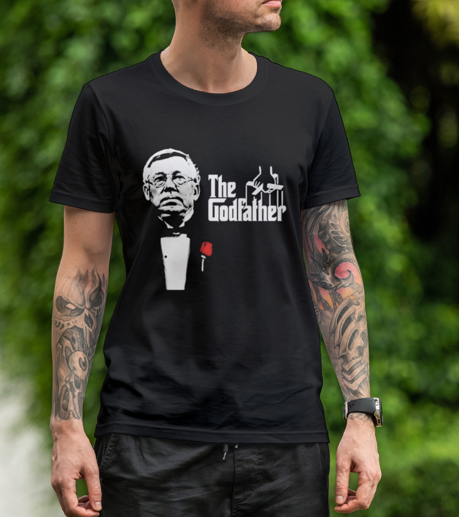 Sir Alex Ferguson The Godfather Tribute With Red Rose T-Shirt