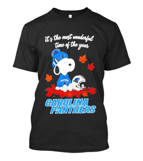 Carolina Panthers Snoopy Fall Halloween 2026 Most Wonderful Time Of The Year T-Shirt