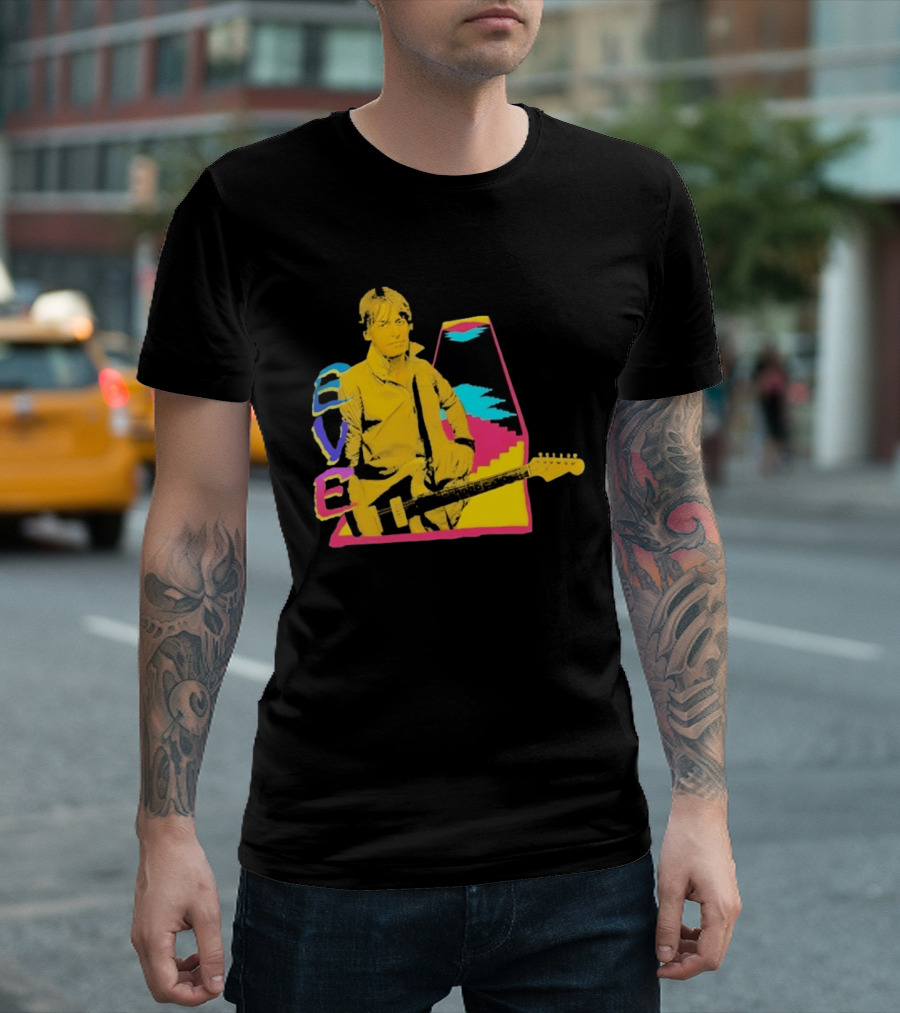 Steve Perry 80s Rock Vibes Retro Guitar T-Shirt