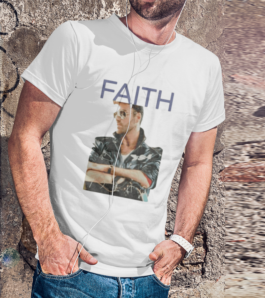 George Michael Faith Tour Leather Jacket And Aviator T-Shirt