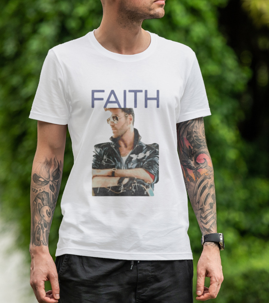 George Michael Faith Tour Leather Jacket And Aviator T-Shirt