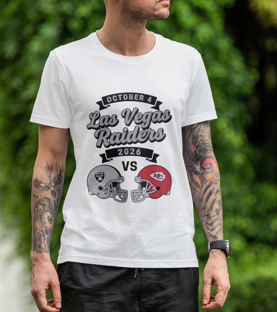 October 4 Las Vegas Raiders 2026 Vs Kansas City Chiefs T-Shirt