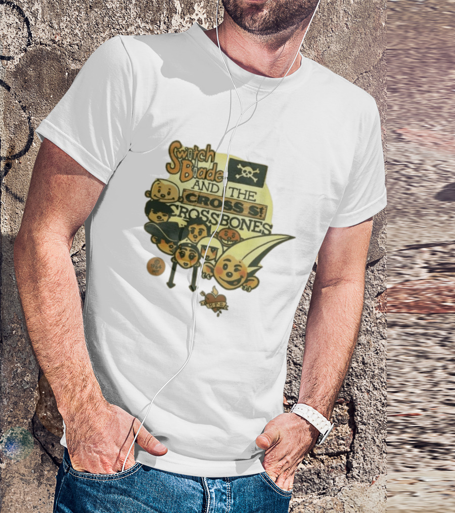 Switchblade And The Crossbones 1964 MFE Cartoon Characters With Skull Flag T-Shirt