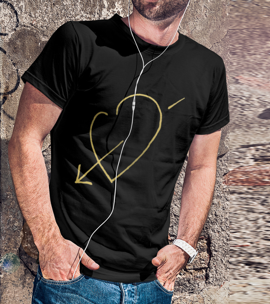 George Michael Store Faith Tour Heart Black Gold Arrow T-Shirt