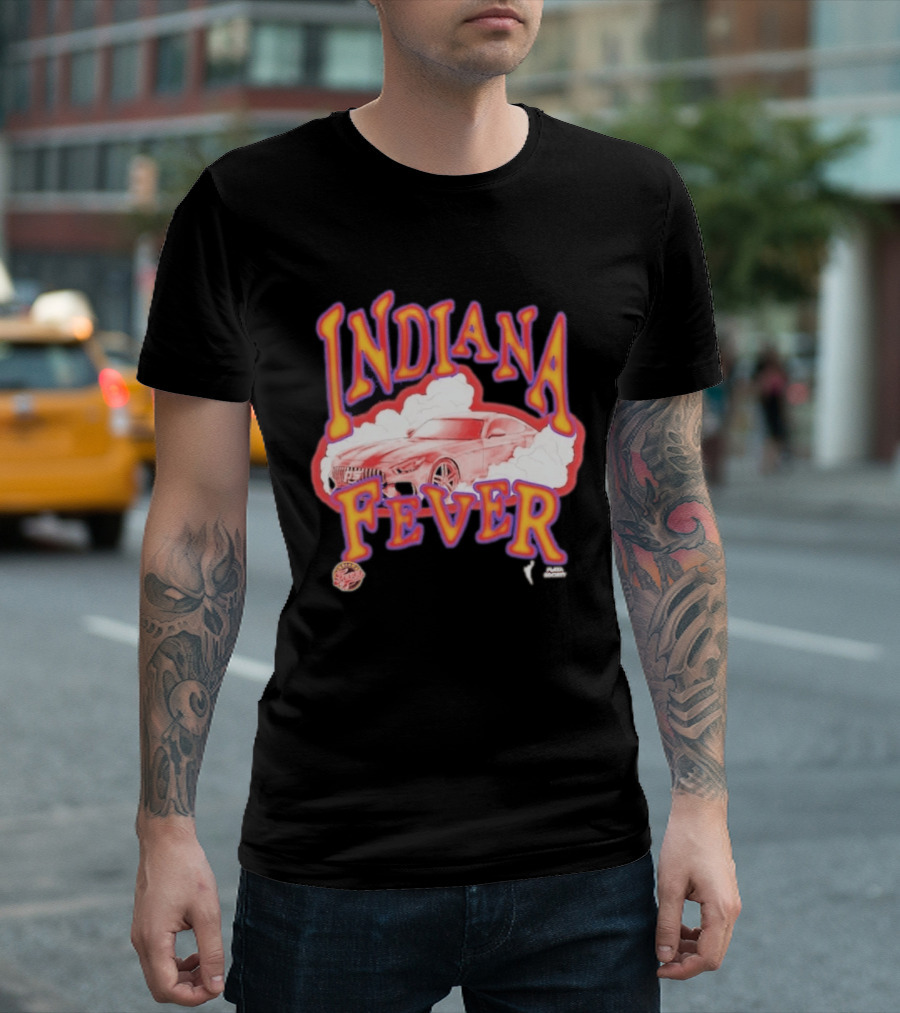 Indiana Fever Car Sketch Design WNBA Team Spirit T-Shirt