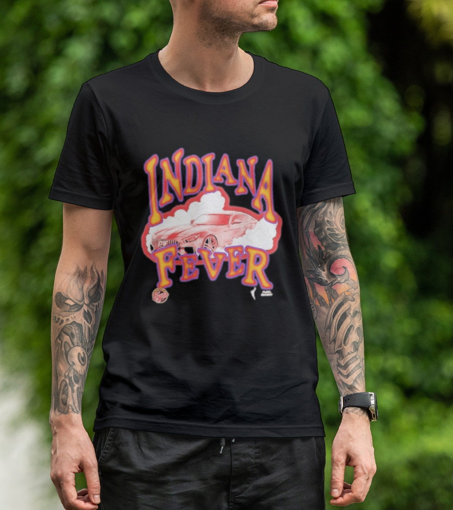 Indiana Fever Car Sketch Design WNBA Team Spirit T-Shirt