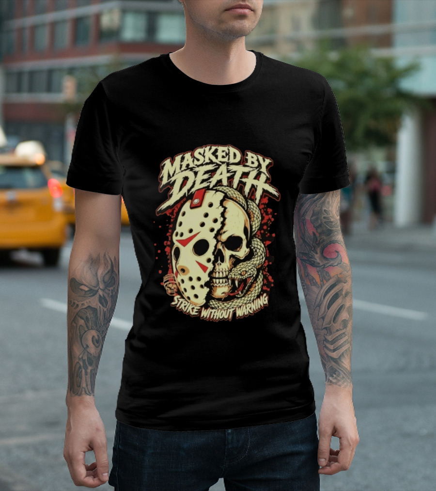 Masked By Death Jason Voorhees Strike Without Warning Horror T-Shirt