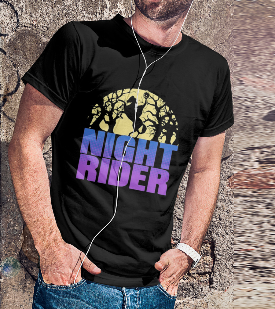 Night Rider Headless Horseman Halloween Moon T-Shirt