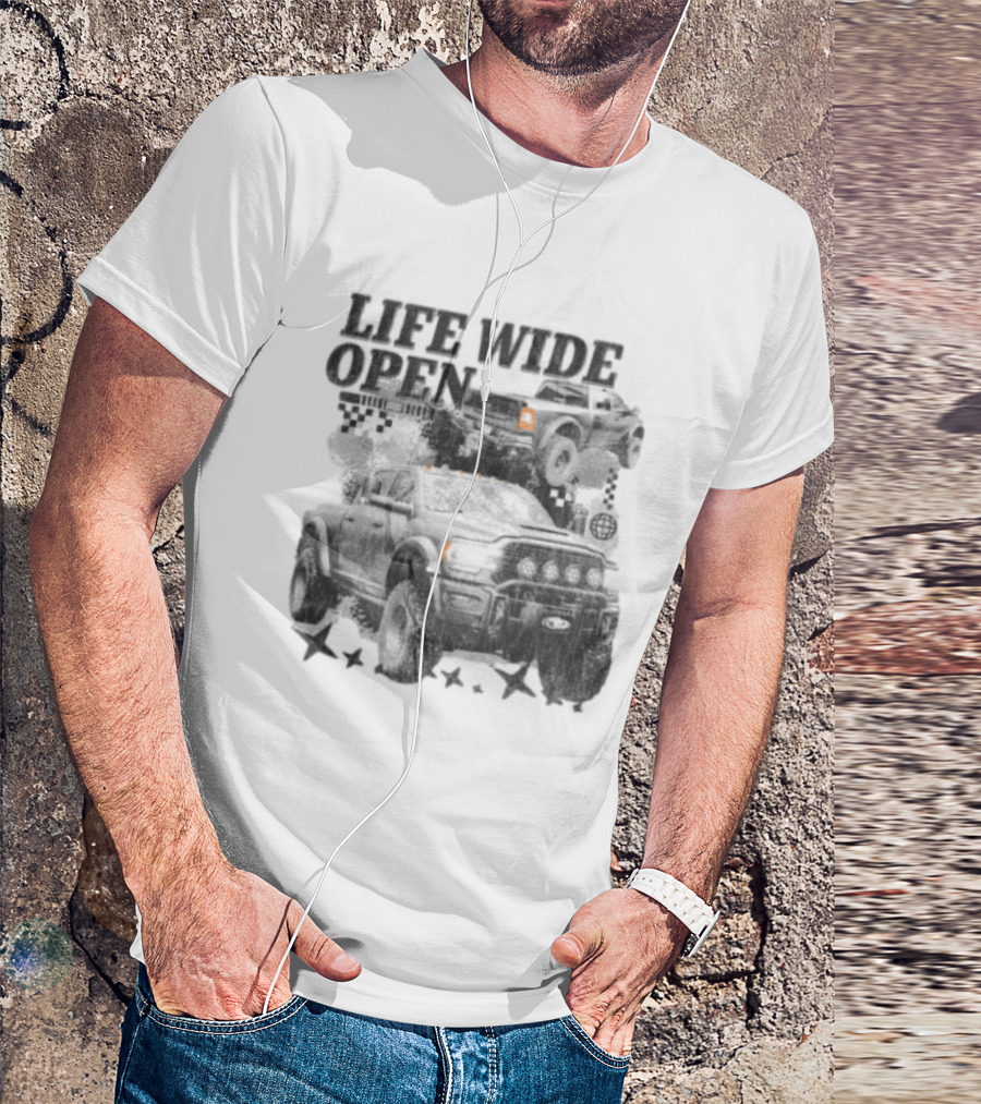 Cboystv Store Prospector Whiteout Life Wide Open Offroad Trucks T-Shirt
