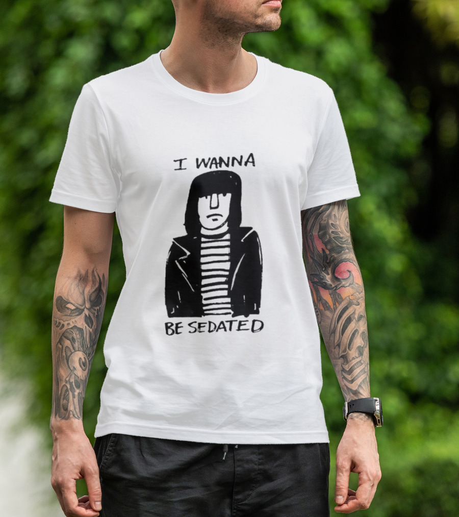 I Wanna Be Sedated Striped Jacket Character Sketch T-Shirt