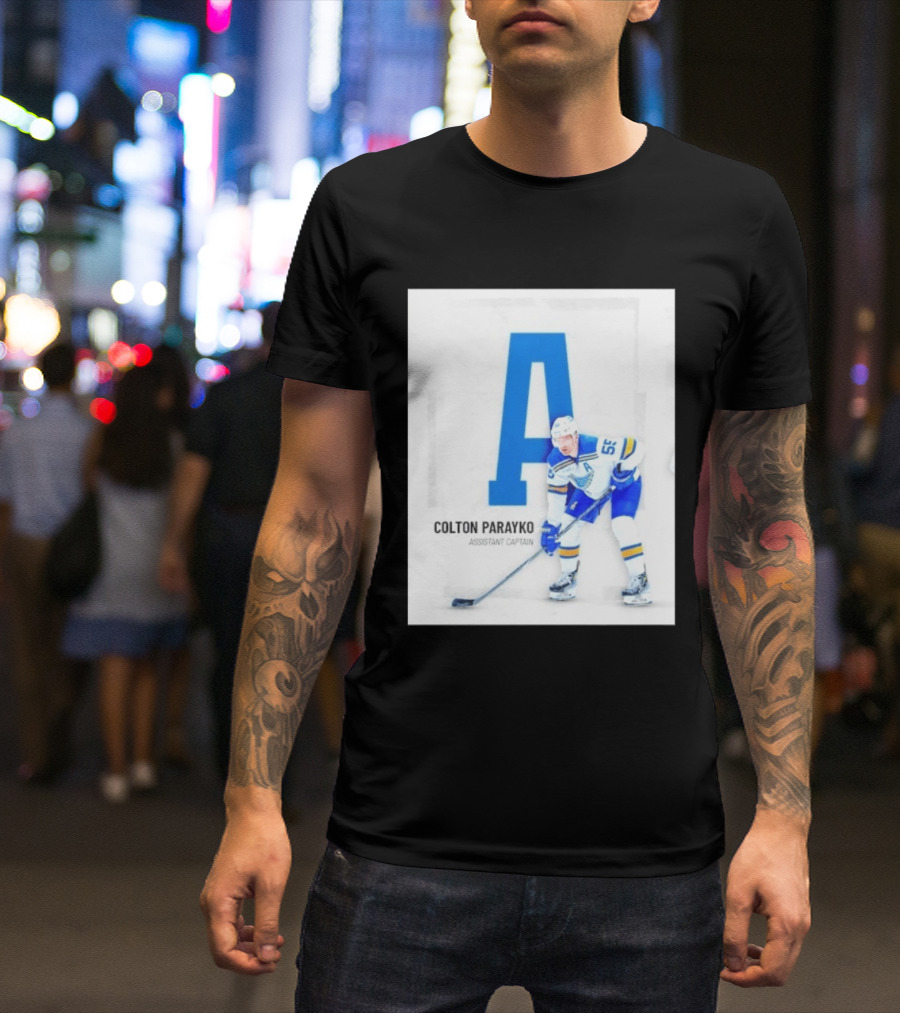 Colton Parayko St Louis Blues Assistant Captain No 55 Hockey Player T-Shirt
