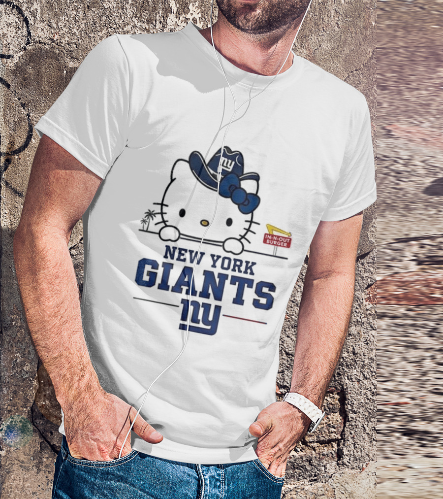 New York Giants Hello Kitty In N Out Burger Collaboration T-Shirt