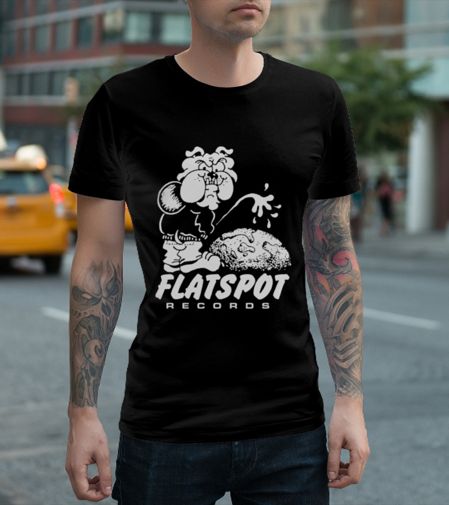 Flatspot Records Piss Off Character Graphic With Store Name T-Shirt