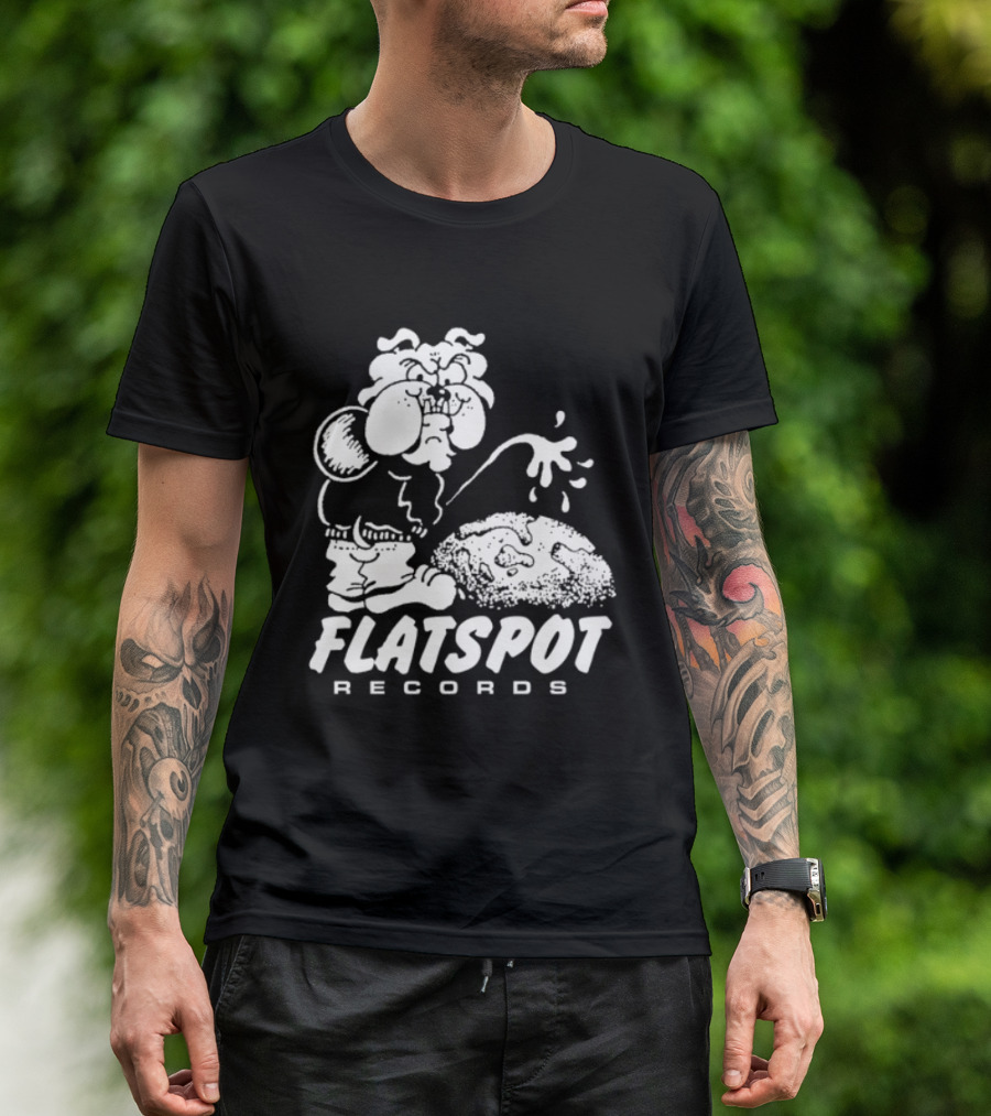 Flatspot Records Piss Off Character Graphic With Store Name T-Shirt
