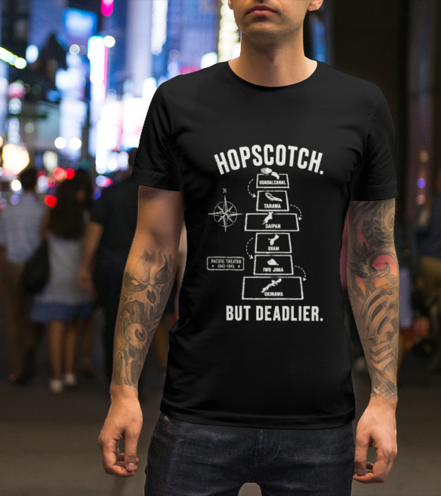 Island Hopping Campaign Hopscotch But Deadlier Pacific Ocean Map Adventure T-Shirt