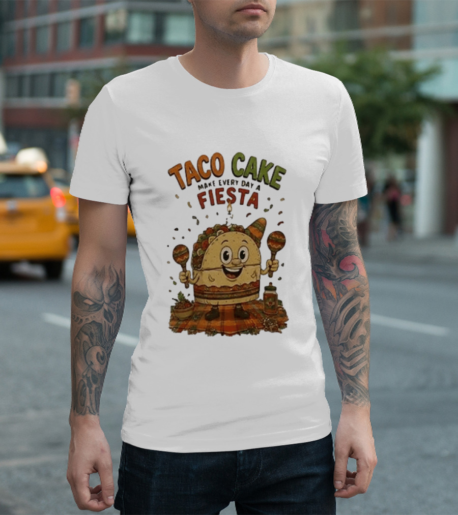 Taco Cake Maraca Party Make Every Day A Fiesta T-Shirt
