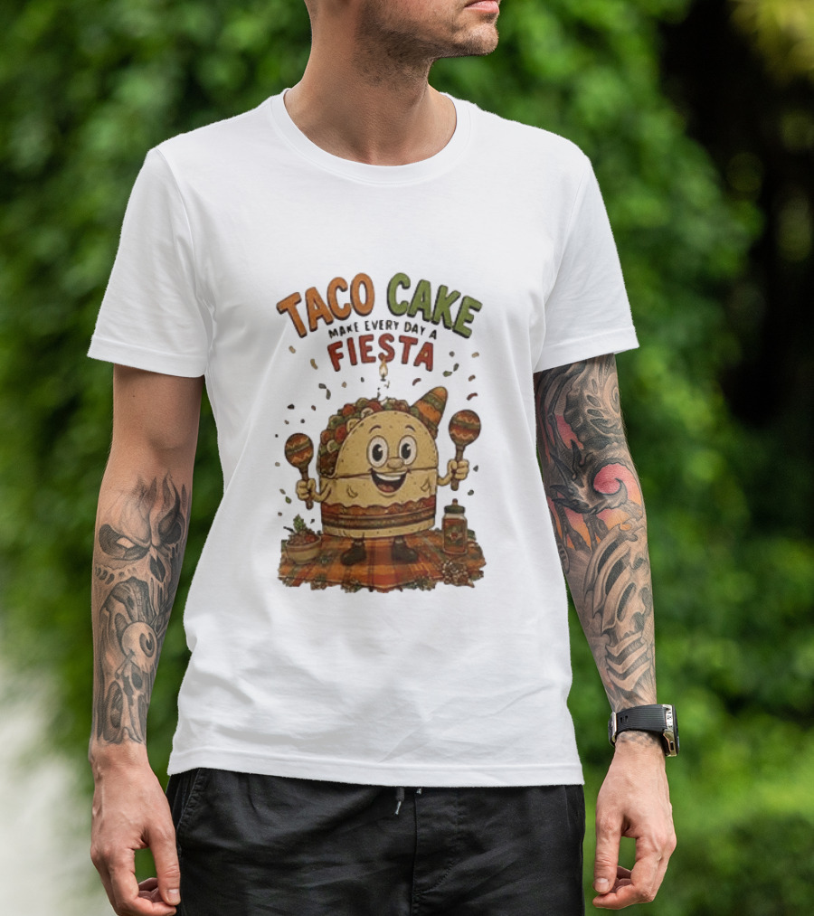 Taco Cake Maraca Party Make Every Day A Fiesta T-Shirt