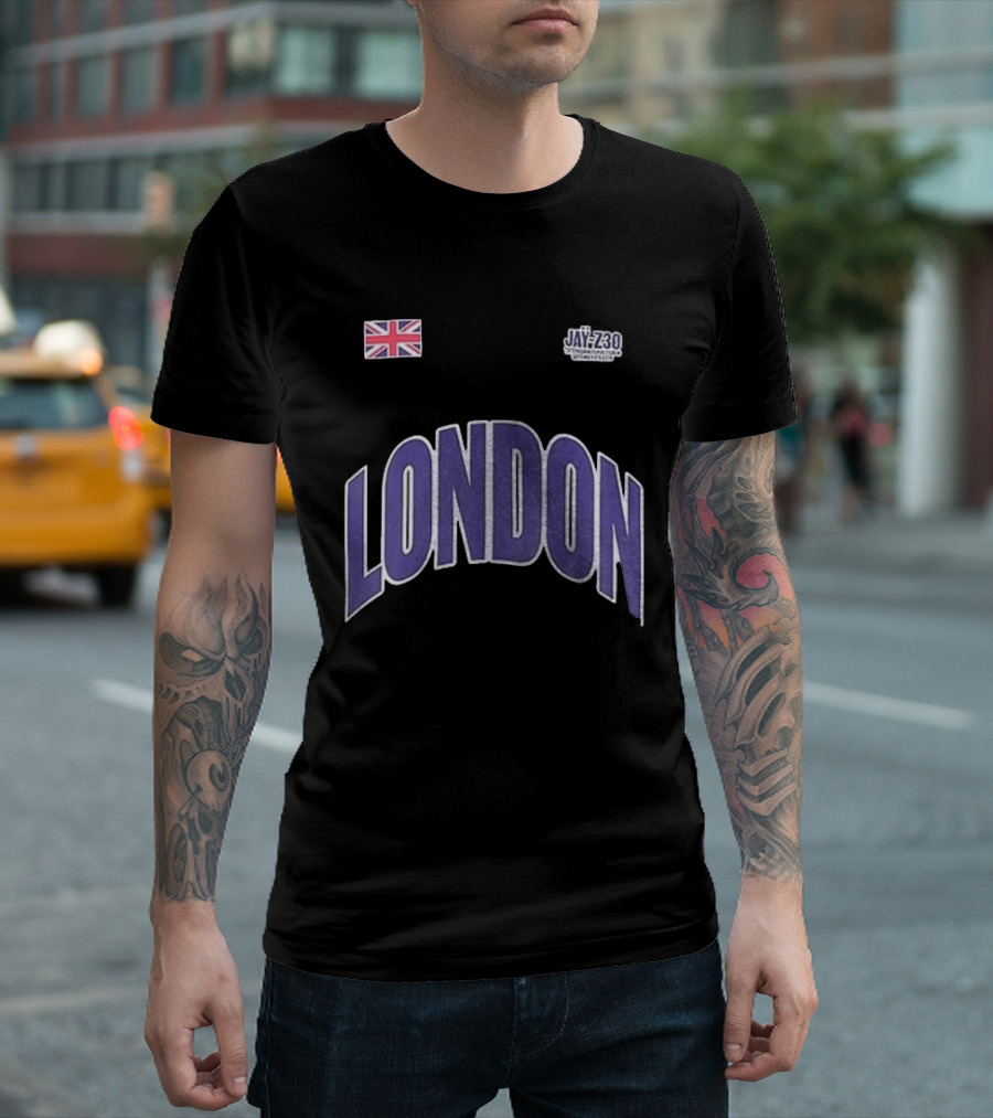 Jay Z London Pop Up Tottenham Hotspur Stadium Name And Number With Union Jack Flag T-Shirt