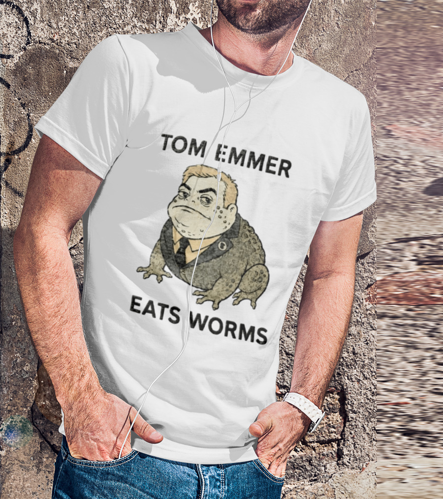 Tom Emmer Eats Worms Cartoon Toad Wearing Suit Tie T-Shirt
