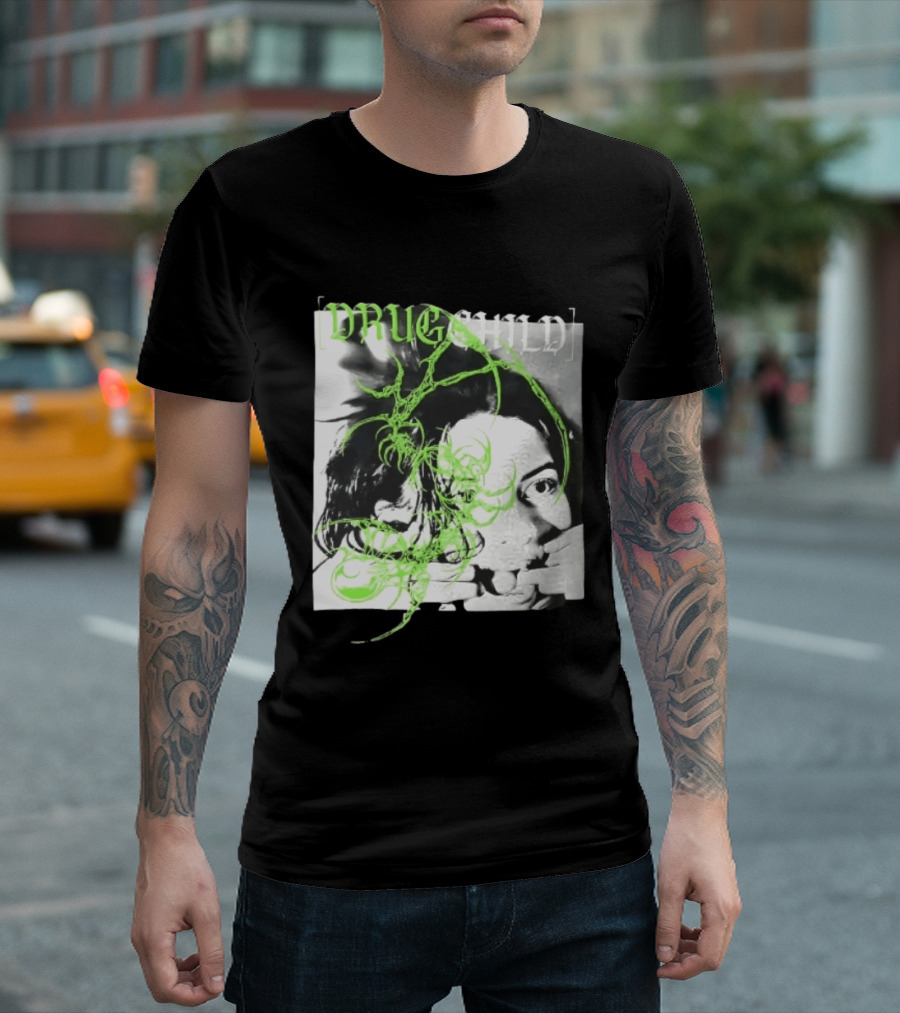Drugchild Green Cyber Sigilism High Contrast No Depth Just Death And Decay T-Shirt