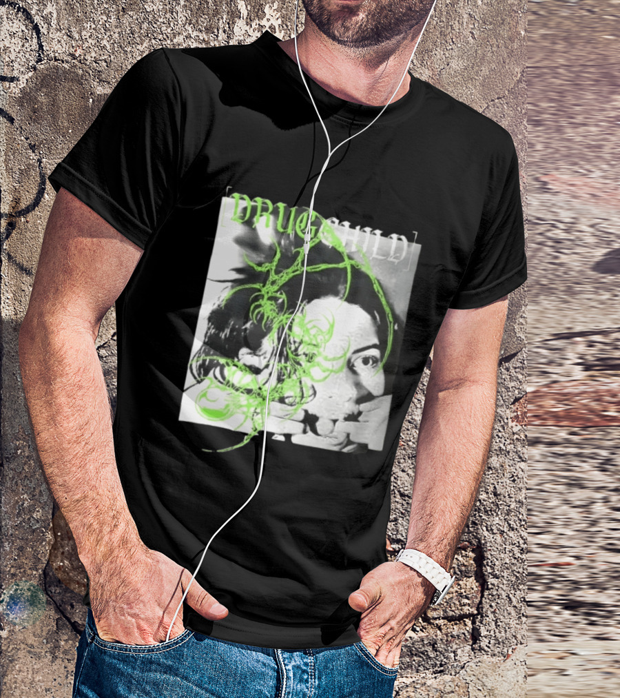 Drugchild Green Cyber Sigilism High Contrast No Depth Just Death And Decay T-Shirt