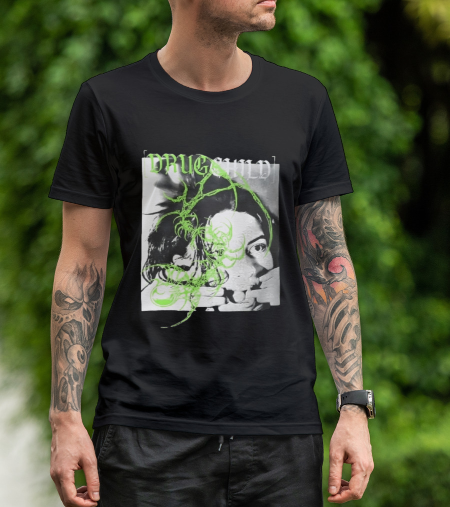 Drugchild Green Cyber Sigilism High Contrast No Depth Just Death And Decay T-Shirt