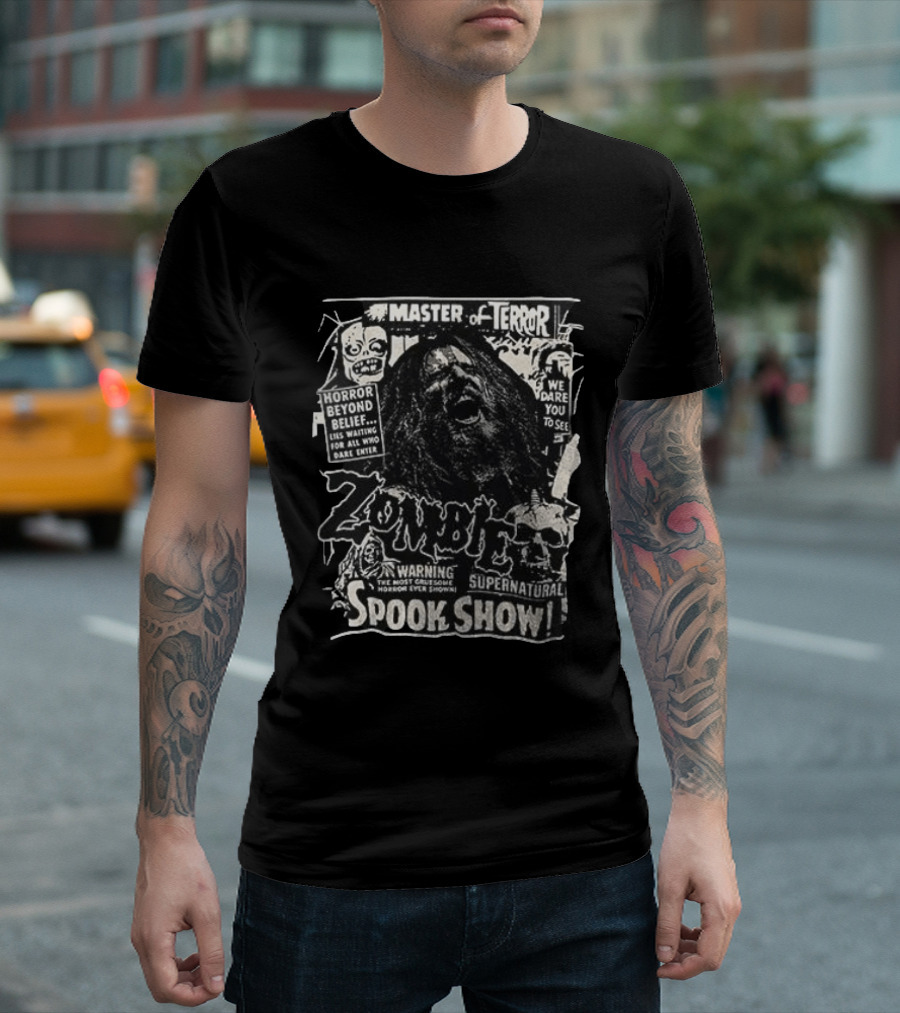 Rob Zombie Master Of Terror Spook Show Horror Beyond Belief Supernatural Warning T-Shirt