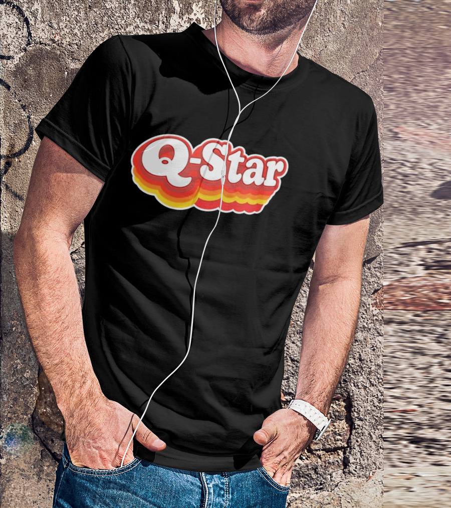Q Star Vintage Retro Bold Font T-Shirt