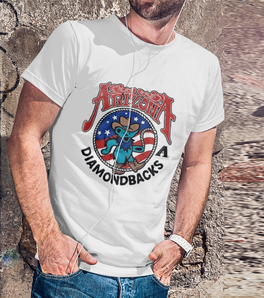Arizona Diamondbacks Grateful Dead Americana Cowboy Bear T-Shirt