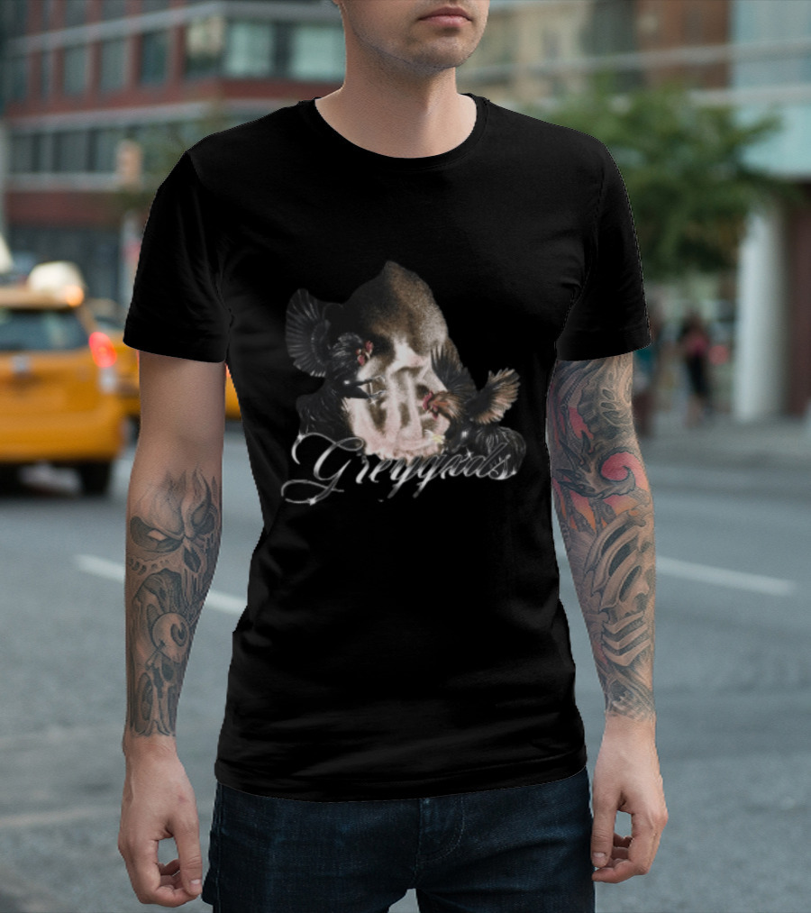 Greygxds Store Gallera Black Rooster T-Shirt