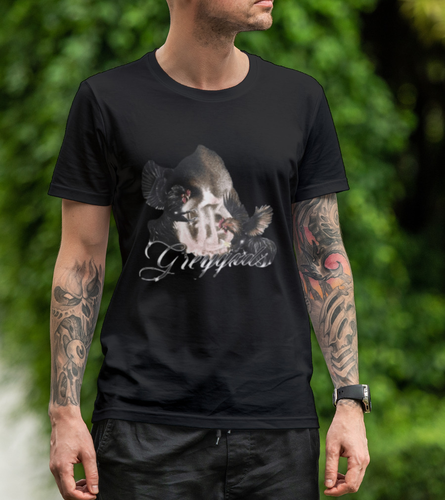 Greygxds Store Gallera Black Rooster T-Shirt