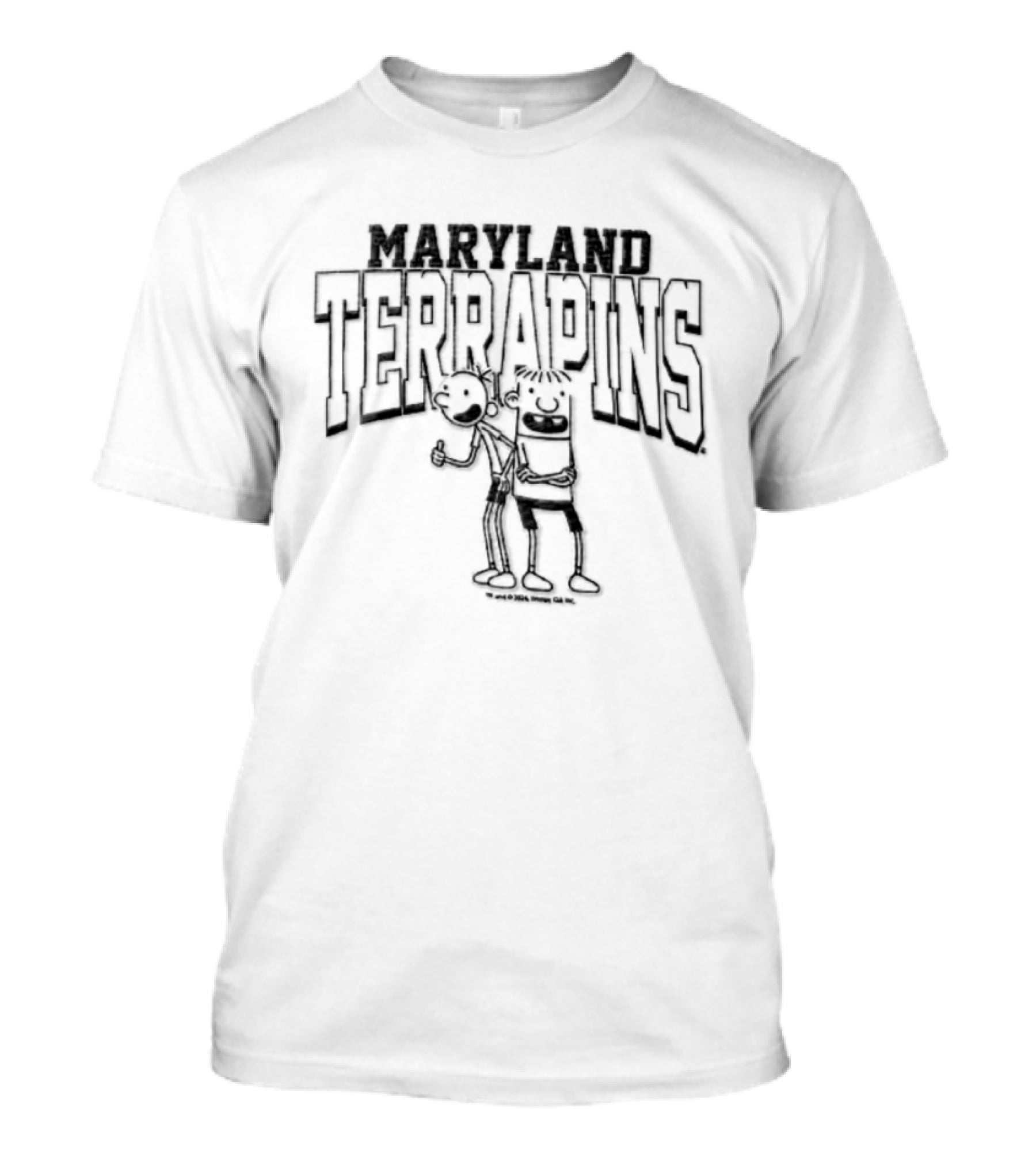 Maryland Terrapins Greg Heffley Rowley Jefferson NCAA Cartoon T-Shirt