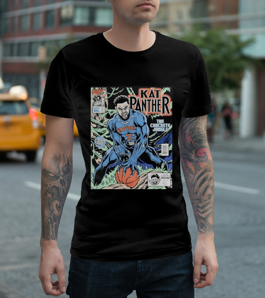 Kat Panther New York 32 The Concrete Jungle Comic Cover Booker Back Page T-Shirt