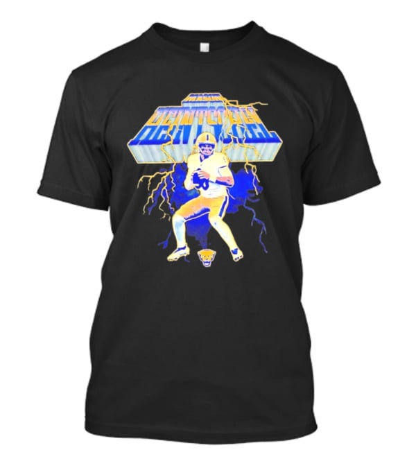 Pittsburgh Panthers NCAA Football Mason Heintschel Lightning T-Shirt