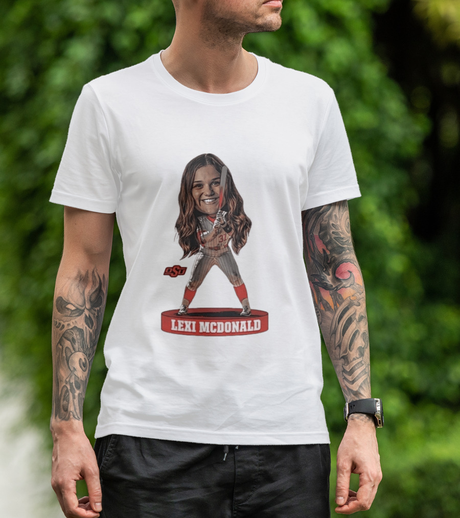 Lexi McDonald Oklahoma State Softball OSU Athlete Caricature T-Shirt