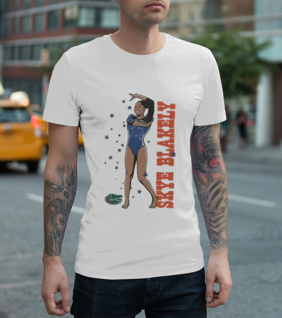 Skye Blakely Florida Gymnastics Blue Leotard Star T-Shirt