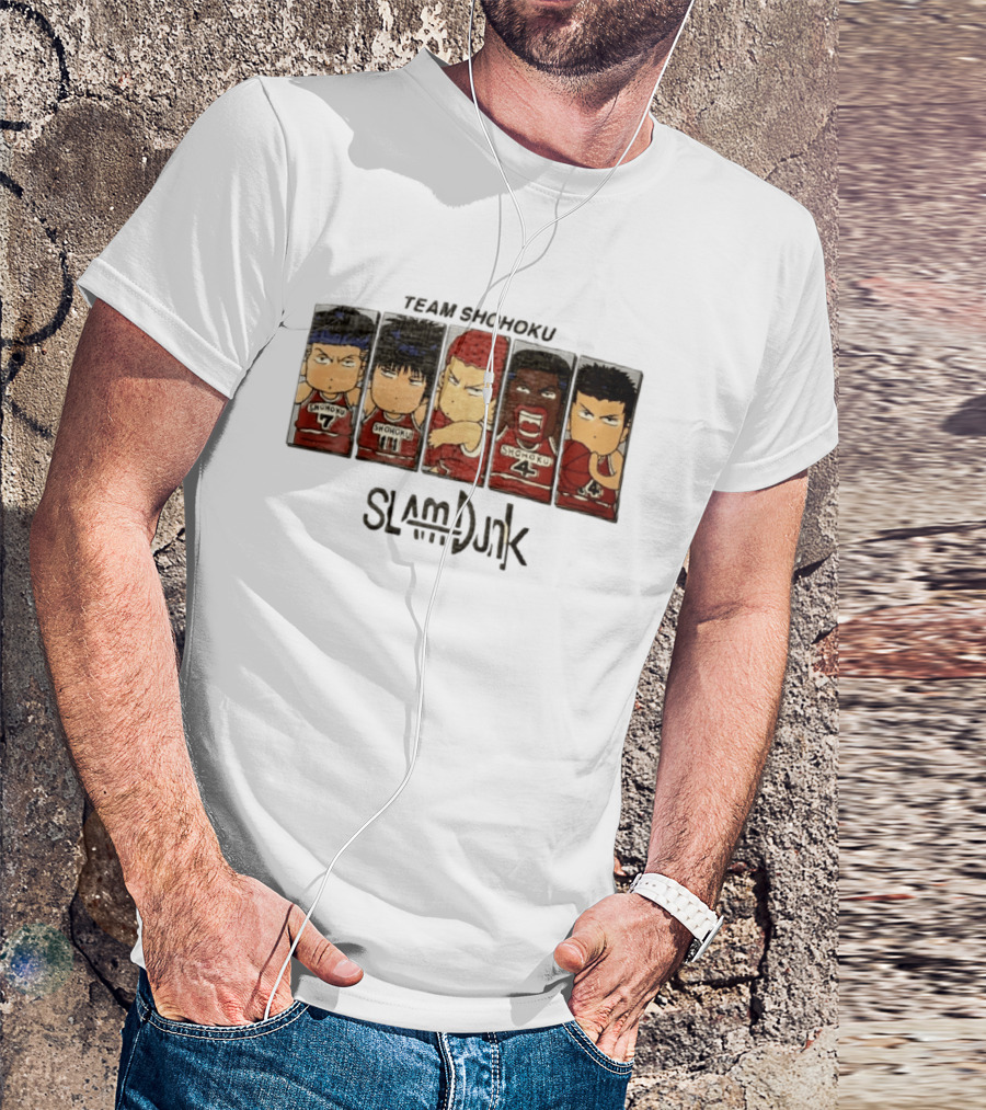 Team Shohoku Slam Dunk Sakuragi Hanamichi Rukawa Kaede Akagi Takenori Miyagi Ryota T-Shirt