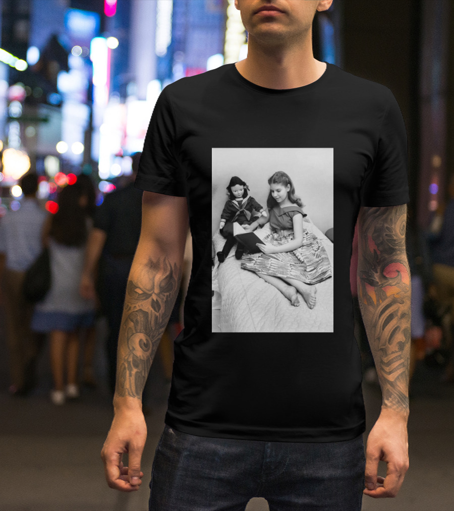 Robin Morgan Young Girl Reading With Doll Vintage Photograph T-Shirt