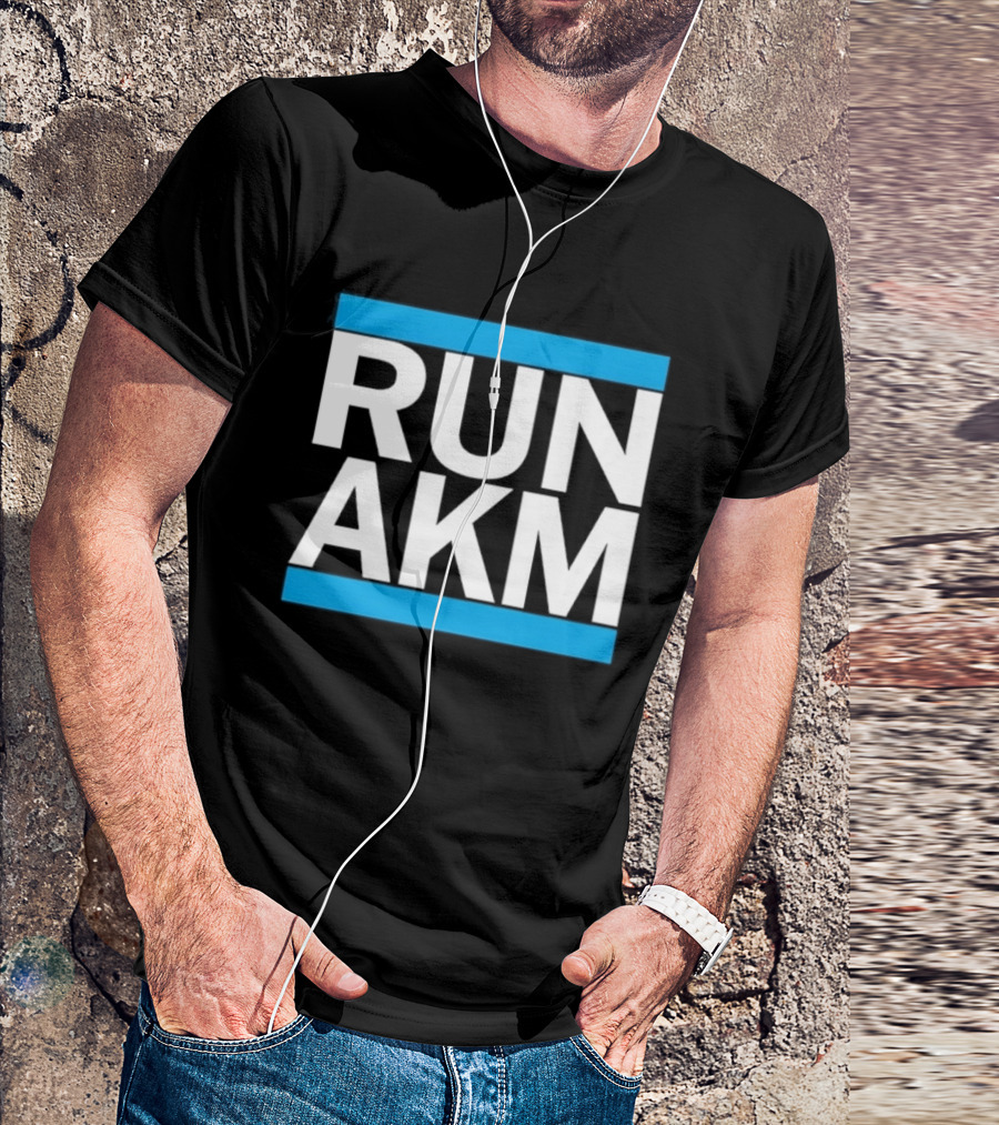 RUN AKM Streetwear Bold Typography Fashion T-Shirt