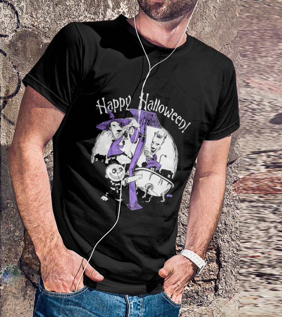 Happy Halloween Lock Shock And Barrel The Nightmare Before Christmas T-Shirt