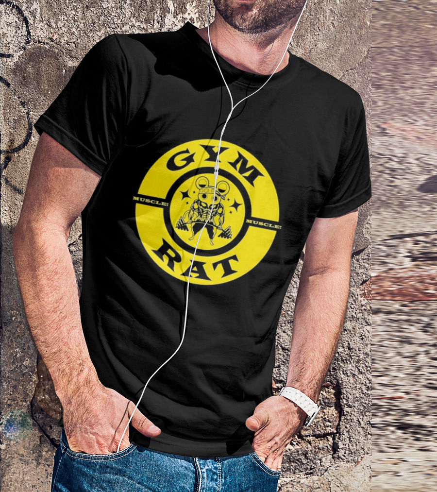 Gym Rat Muscle Fitness Workout Bodybuilding Mouse T-Shirt