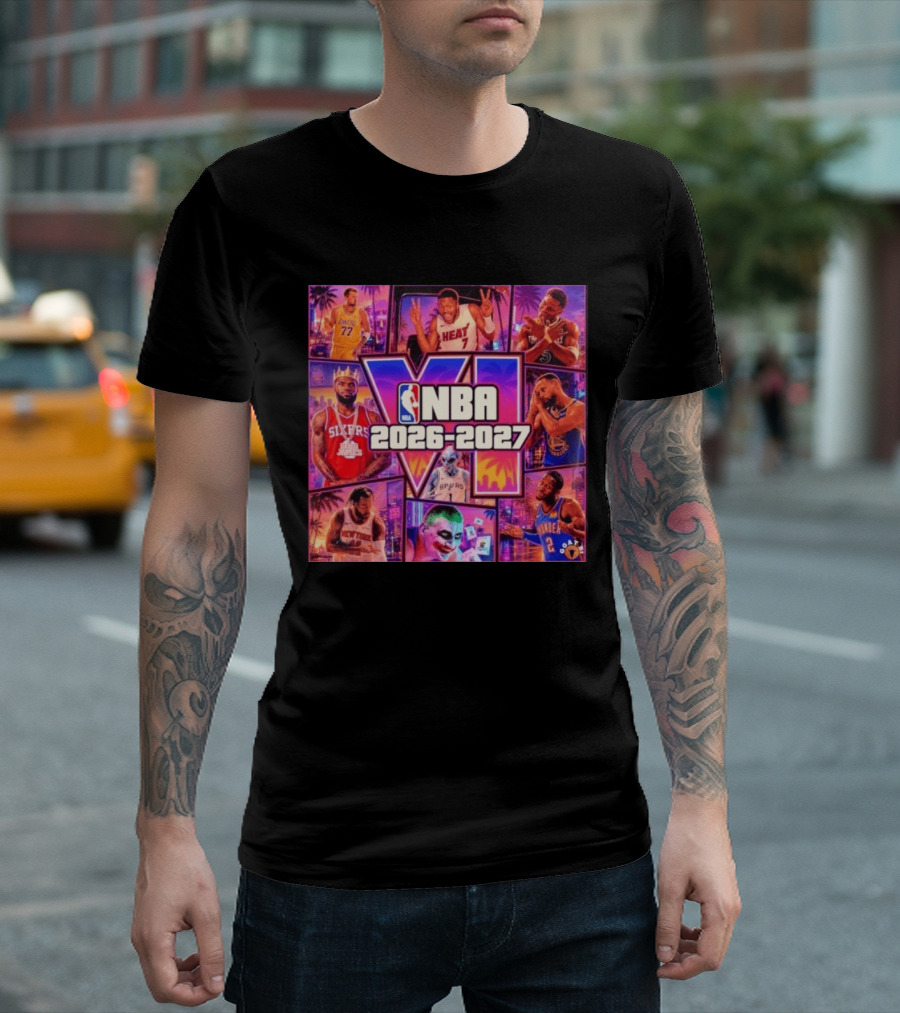NBA 2026 2027 Grand Theft Auto VI Lakers Heat Bucks Sixers Spurs Joker Thunder T-Shirt