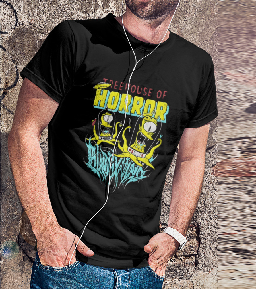 Treehouse Of Horror Kang Kodos Aliens Tentacles Distressed Cartoon T-Shirt