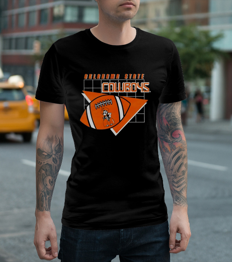 Oklahoma State Cowboys Football Team Emblem With Football T-Shirt